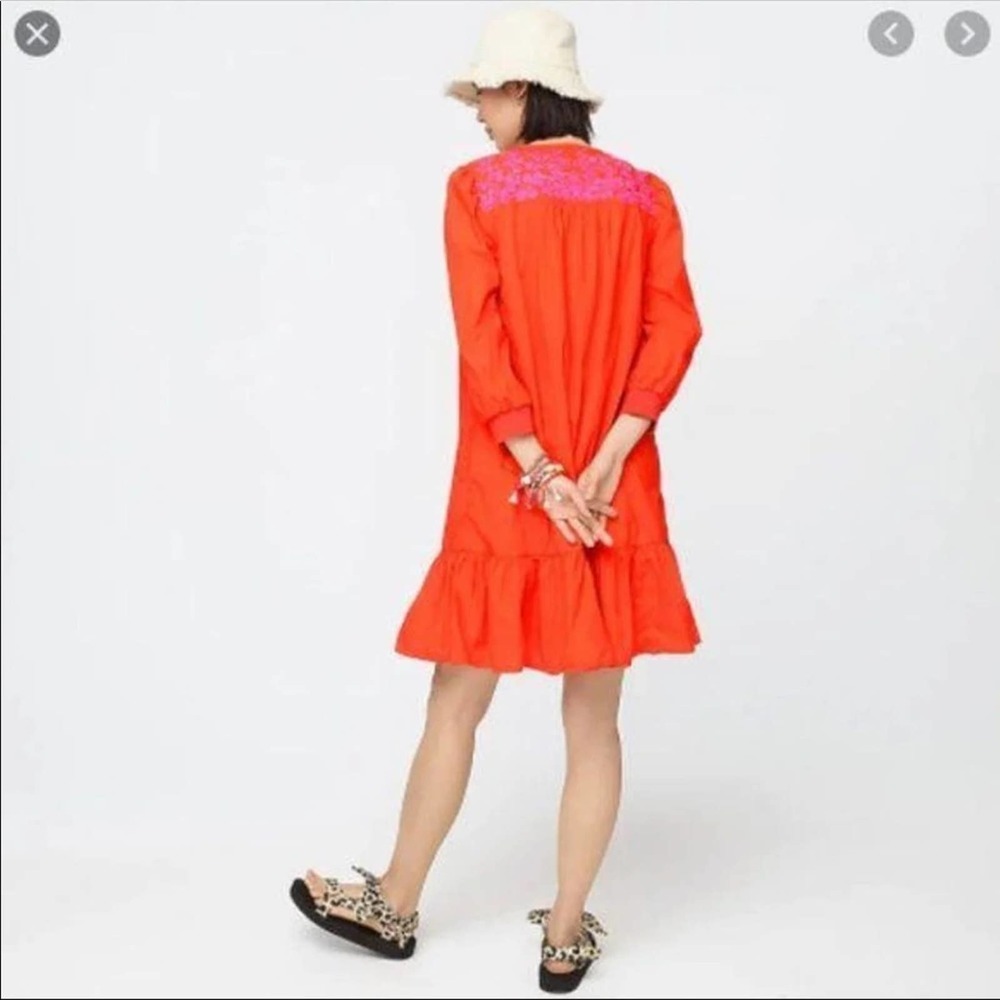 J. Crew NEW Embroidered Popover Dress with Ruffled Hem S - Picture 4 of 10